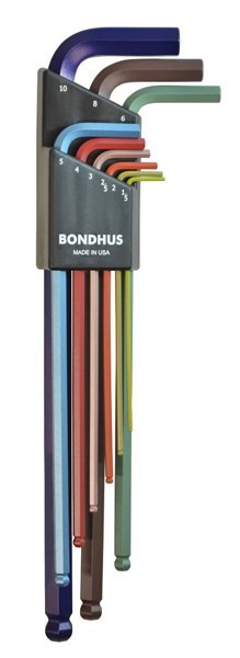 Zestaw imbusów 1,5 - 10 BONDHUS - bardzo długie, z kulką, kolor [9 cz.]