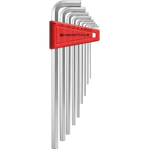 Zestaw kluczy trzpieniowych, imbusowych 6-kątnych 9-częściowy, 1,5-10mm długi PB Swiss Tools PB 211.H-10