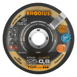 METAL CUTTING DISC 125X0,8 INOX / STAINLESS STEEL RHODIUS XTK8 EXACT 206684