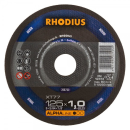 RHODIUS METAL CUTTING DISC - STEEL - 125x1,0mm XT77 208700