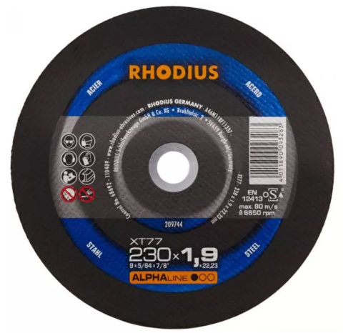 RHODIUS METAL CUTTING DISC - STEEL - 230x1,9mm XT77 209744