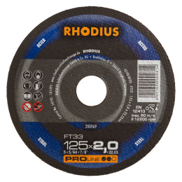 METAL CUTTING DISC - STEEL - 125x2,0mm RHODIUS FT33 200969