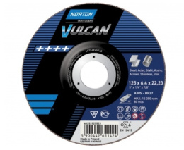 METAL GRINDING DISC 125x6,4 INOX / STAINLESS STEEL NORTON VULCAN ++++