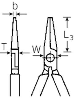 Szczypce okrągłe, długie izolowane VDE1000V L=160mm; chromowane STAHLWILLE