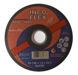 INCOFLEX TARCZA DO CIECIA STALI + STAL NIERDZEWNA (INOX) 125 x 1,0 x 22,2mm