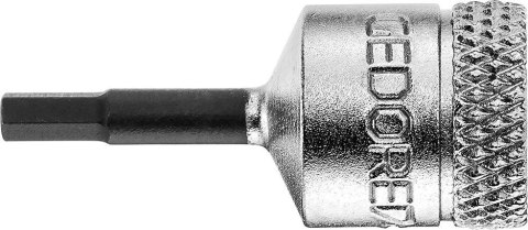GEDORE 6176010 Hylsyavain HEX 1/4" hex-kärkihylsy 3,0mm 6176010 Screwdriver bit socket 1/4" for in-hex screws 3,0mm L28mm
