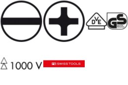 Zestaw wkrętaków izolowanych VDE 6-cz., płasko-krzyżowe PH w kartonowym pudełku Classic PB 5542 Swiss Tools PB 5542