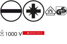 Zestaw wkrętaków izolowanych VDE 6-cz., płasko-krzyżowe PZ w kartonowym pudełku PZ Classic PB 5543 Swiss Tools PB 5543