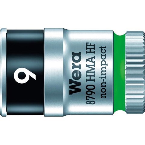 8790 HMA HF Zyklop socket with 1/4" drive with holding function 1/4" 9x23 mm Wera 05003724001