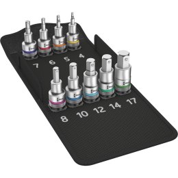 8740 C HF 1 Zyklop bit socket set with 1/2" drive, with holding function, 9 pieces 05004201001