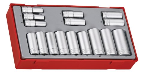16-elementowy zestaw kluczy nasadowych z chwytem kwadratowym 3/8" Teng Tools TT3816 144300100