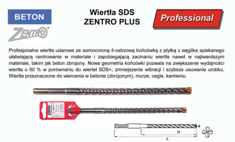 20X450 SDS+ ZENTRO 4-LEIKKUINEN PORANTERÄ