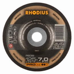 METAL GRINDING DISC 125x7 INOX / STAINLESS STEEL RHODIUS RS38 200451