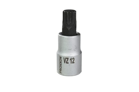 PROXXON 23325 Screwdriver bit socket 1/2" for multi-point screws XZN, long VZ 12 L55mm