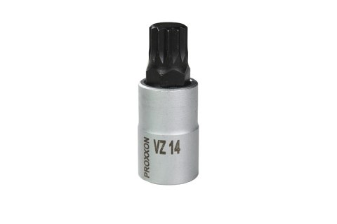 PROXXON 23327 Screwdriver bit socket 1/2" for multi-point screws XZN, long VZ 14 L55mm