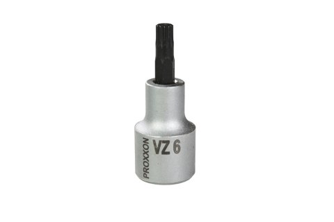 PROXXON 23319 Screwdriver bit socket 1/2" for multi-point screws XZN, long VZ 6 L55mm
