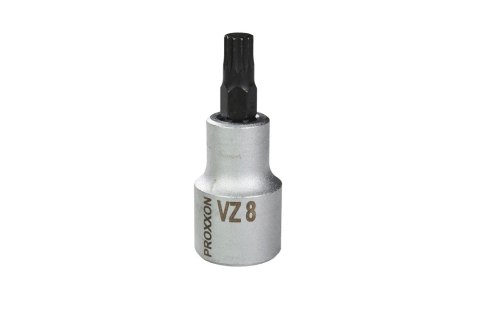 PROXXON 23321 Screwdriver bit socket 1/2" for multi-point screws XZN, long VZ 8 L55mm